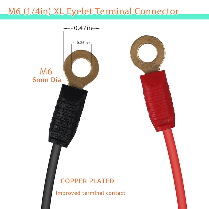 2-Pack Fused M6 Eyelet Battery Charger Harnesses with Spare Fuses - Just Closeouts Canada Inc.X004C4KRVN