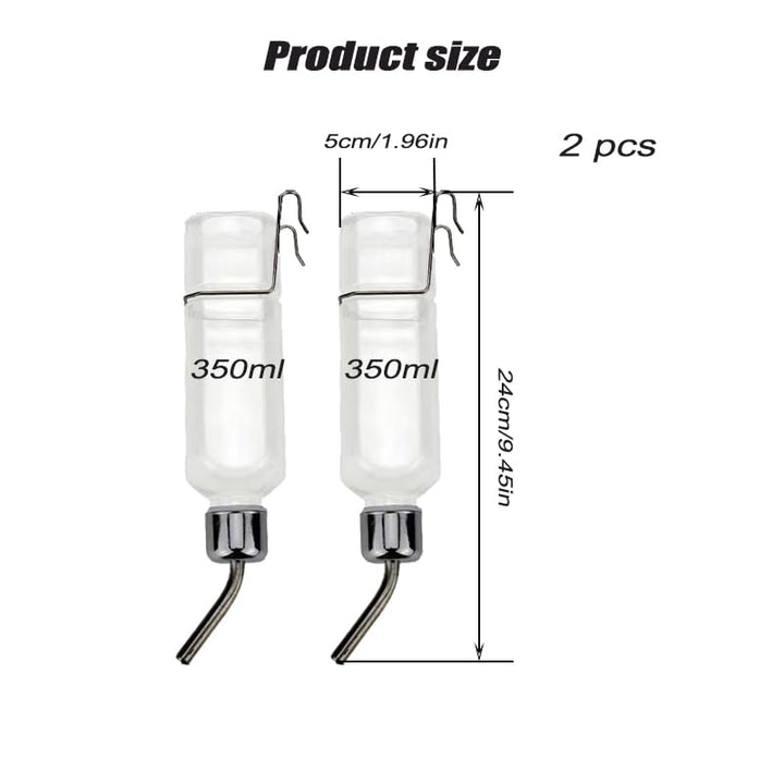 2-Pack Hanging Small Animal Water Bottles, 350 mL Each - Just Closeouts Canada Inc.X004FNA7YX