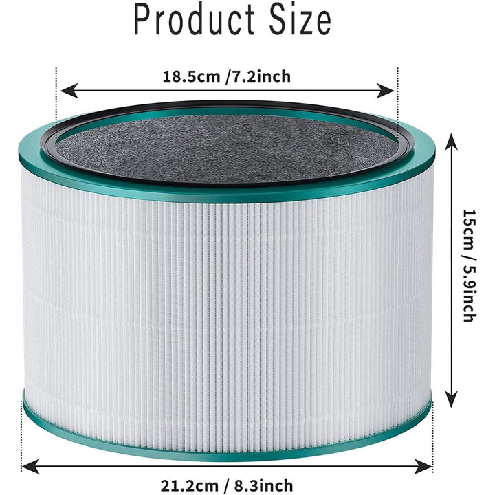 2 Pack HP01 HP02 HEPA Filter Replacement Compatible with Dyson HP01 HP02 DP01 Air Purifier, Premium H13 True HEPA 360° Glass Filter for Dyson Pure Hot Cool Link Desk Purifier, Replaces Part 968125 - 03 - Just Closeouts Canada Inc.