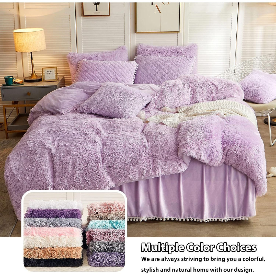 2 Pack Lavender Faux Fur Pillow Shams, Shaggy Plush Home Decorative Luxury Series Super Soft Furry Pillow Case with Zipper Closure for Home Sofa Couch Decoration,Standard Size(Orchid,20"x26") - Just Closeouts Canada Inc.