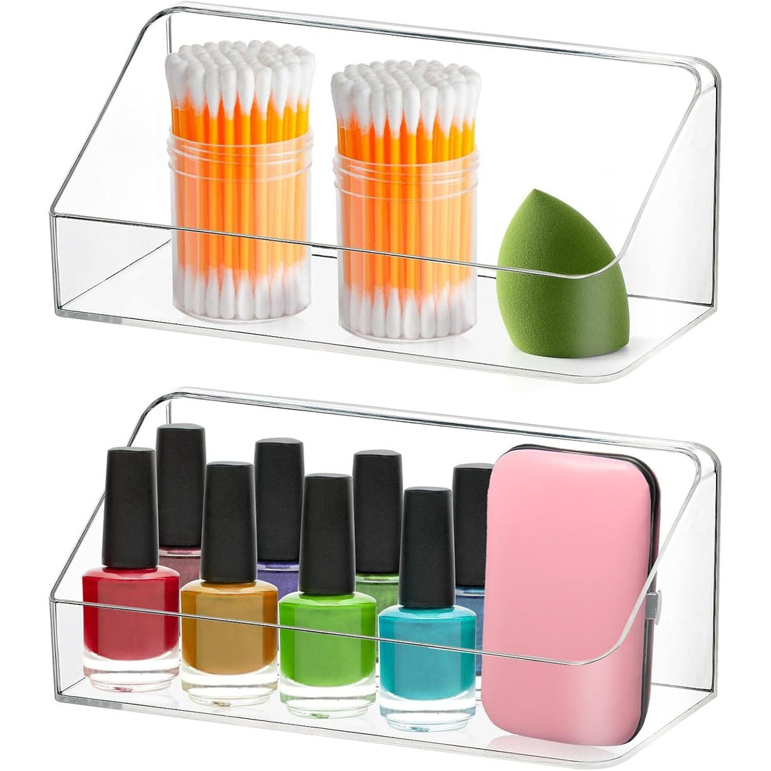 2 Pack Medicine Cabinet Shelves Organizer, Wall Mounted Storage Organizer, Clear Storage Box for RV Bathroom, Bedroom, Mirror Cabinets (Transparent) - Just Closeouts Canada Inc.X00467873V