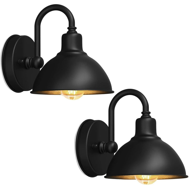 2 Pack Outdoor Barn Light for House,Small and Exquisite Farmhouse Porch Light,Waterproof Black Modern Outdoor Wall Sconce,Outdoor Light Fixture,Outdoor Gooseneck Lighting,for Patio,Deck,Corridor… - Just Closeouts Canada Inc.