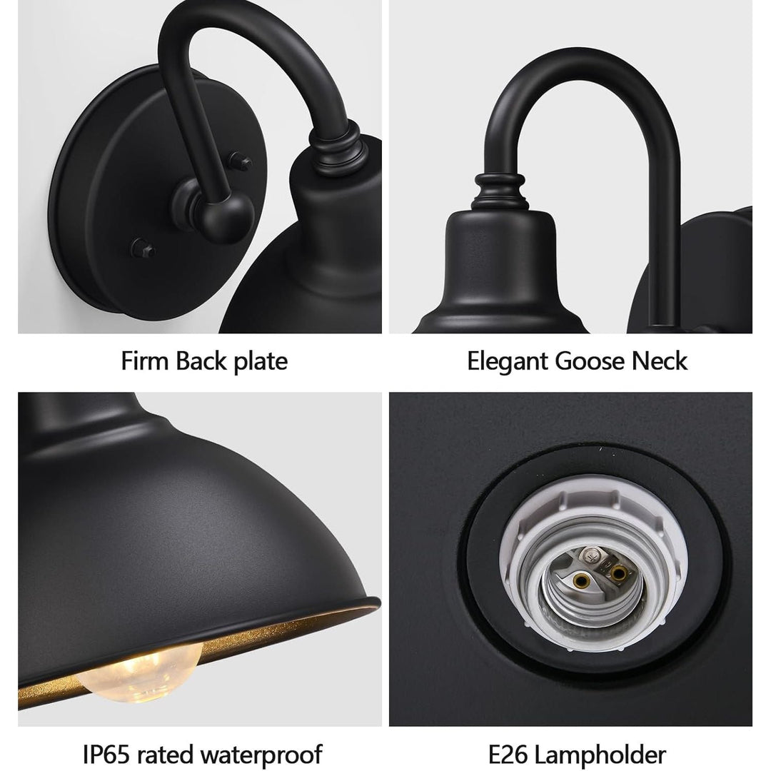 2 Pack Outdoor Barn Light for House,Small and Exquisite Farmhouse Porch Light,Waterproof Black Modern Outdoor Wall Sconce,Outdoor Light Fixture,Outdoor Gooseneck Lighting,for Patio,Deck,Corridor… - Just Closeouts Canada Inc.