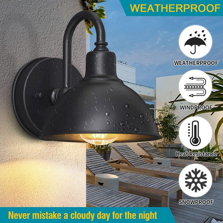 2 Pack Outdoor Barn Light for House,Small and Exquisite Farmhouse Porch Light,Waterproof Black Modern Outdoor Wall Sconce,Outdoor Light Fixture,Outdoor Gooseneck Lighting,for Patio,Deck,Corridor… - Just Closeouts Canada Inc.