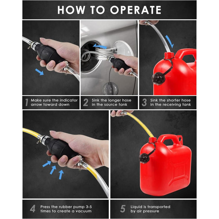 2 Pack Siphon Hose, Gasoline Siphon Pump Portable Widely Use Hand Fuel Pump Water Transfer Pump with PVC Hose - Just Closeouts Canada Inc.X004KJTS2J