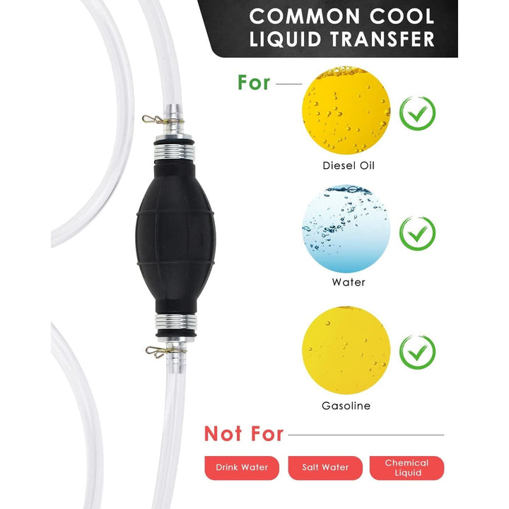 2 Pack Siphon Hose, Gasoline Siphon Pump Portable Widely Use Hand Fuel Pump Water Transfer Pump with PVC Hose - Just Closeouts Canada Inc.X004KJTS2J