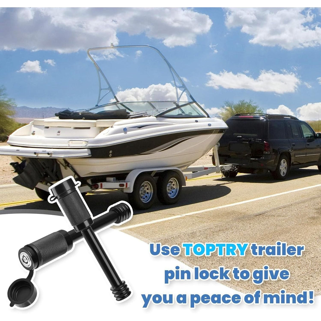 2 Pack Trailer Hitch Lock, Hitch Pin Lock with 5/8 Inch Diameter Anti - Theft Hitch Locking Pin for 2 Inch & 2 - 1/2 Inch Receiver, Black. - Just Closeouts Canada Inc.