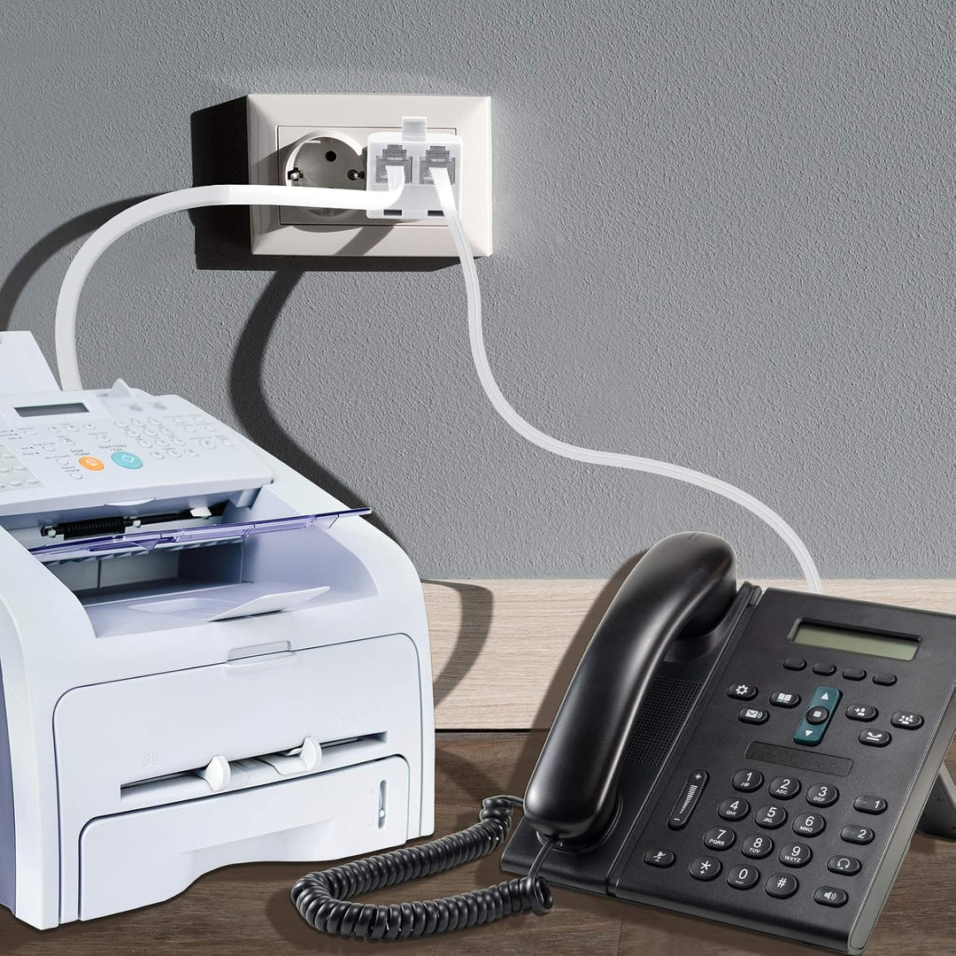 2-Pack White RJ11 6P4C Duplex Phone Jack Splitters - Just Closeouts Canada Inc.