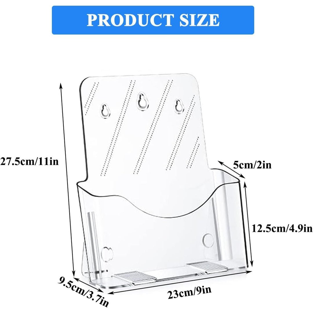 2 Packs Acrylic Brochure Holder, 8.5x11in Plastic Pamphlet Holder Stand, Clear Flyer Magazine Display Holders, Literature Holder Countertop/Wall Mount Organizer for Display Flyer, Booklet, Document - Just Closeouts Canada Inc.