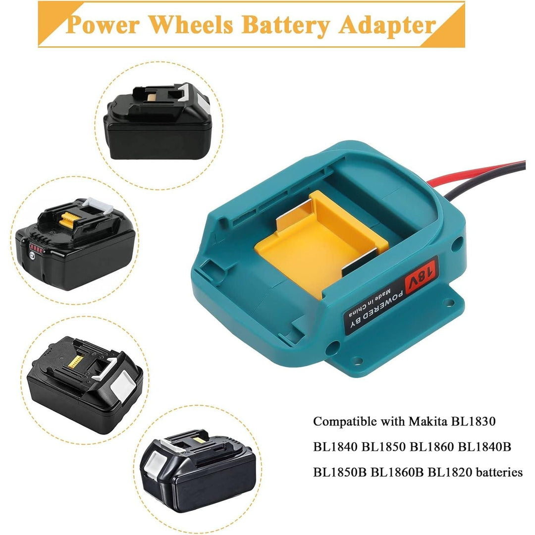 2 Pcs Battery Adapter Compatible with Makita Power Wheels Adapter 18V BL1850 BL1840 BL1830, Battery Power Converter with Fuse, Switch & 14 Gauge Wire for DIY RC Trucks Robotics Work Lights - Just Closeouts Canada Inc.