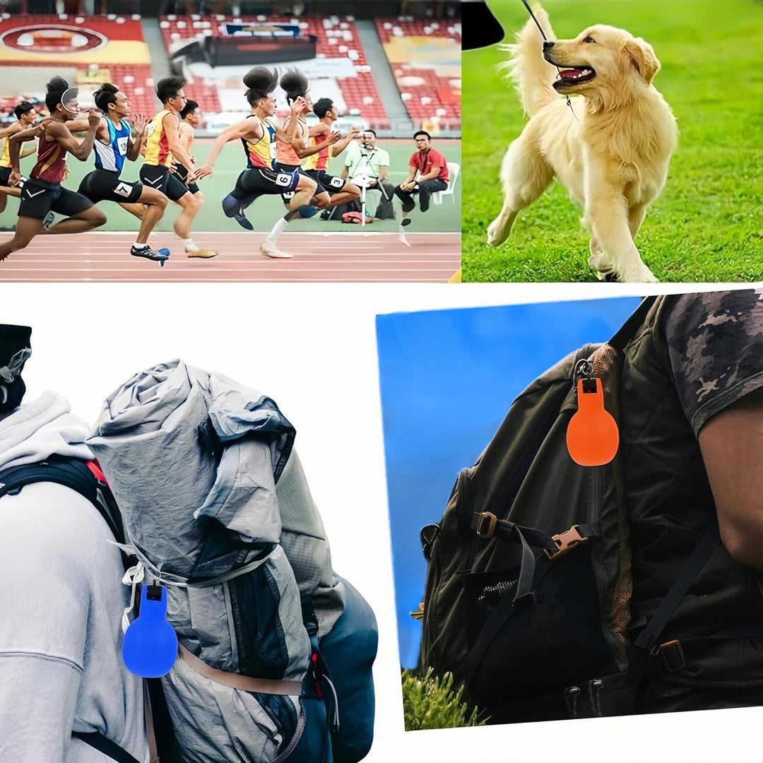 2 PCS Hand Squeeze Whistles, Lightweight Trainer Whistle, Loud Coaches Sports Whistle with Two Lanyards for Sports, Camping, Walking, Trekking, Survival Kit (Orange and Blue) - Just Closeouts Canada Inc.