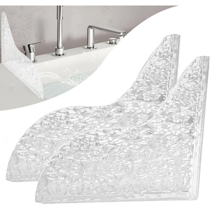 2-Piece Clear Self-Adhesive Shower Corner Splash Guard Set - Just Closeouts Canada Inc.