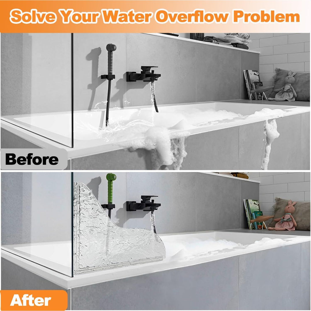 2-Piece Clear Self-Adhesive Shower Corner Splash Guard Set - Just Closeouts Canada Inc.