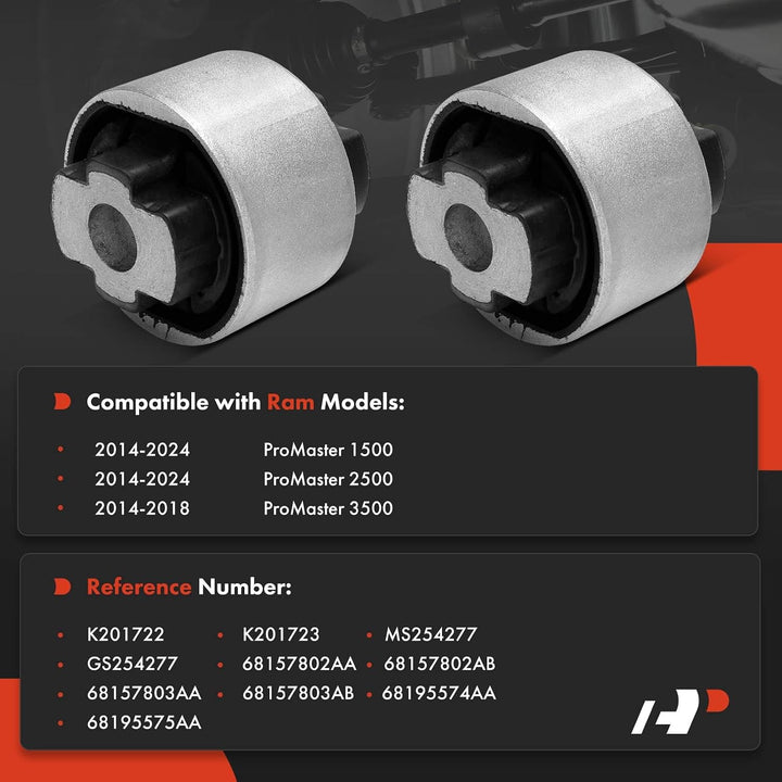2-Piece Front Lower Rearward Control Arm Bushings for Ram ProMaster - Just Closeouts Canada Inc.