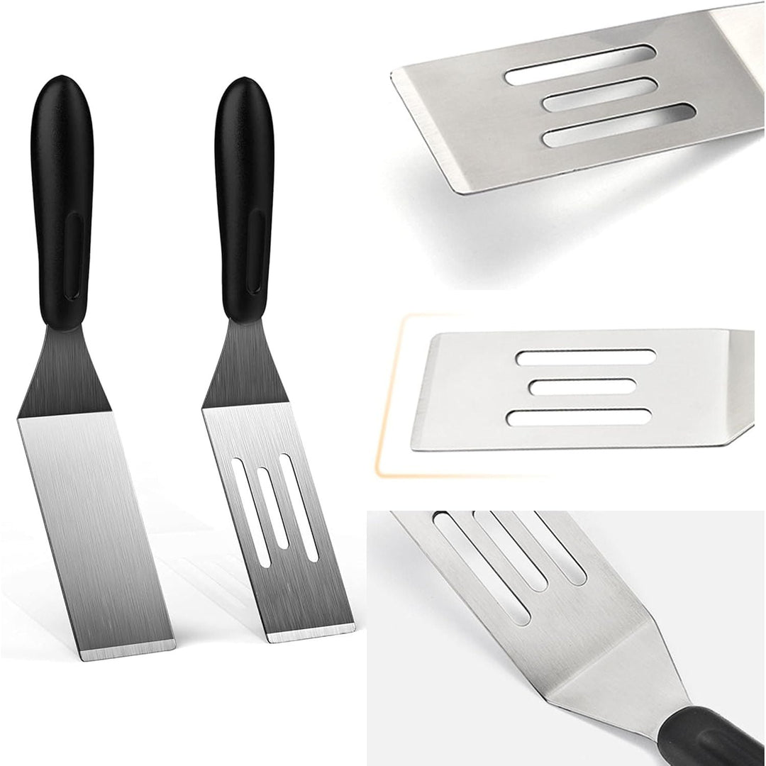 2-Piece Mini Stainless Steel Spatula Set, Slotted and Solid - Just Closeouts Canada Inc.X004IGSTVZ