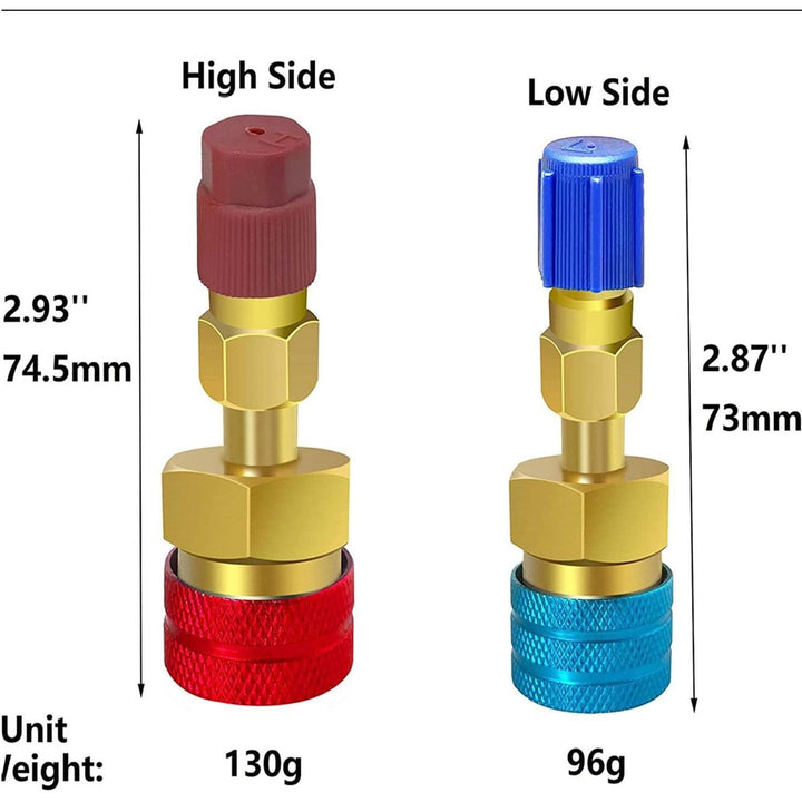 2-Piece R1234yf to R134a AC Quick Coupler Set, Red and Blue - Just Closeouts Canada Inc.