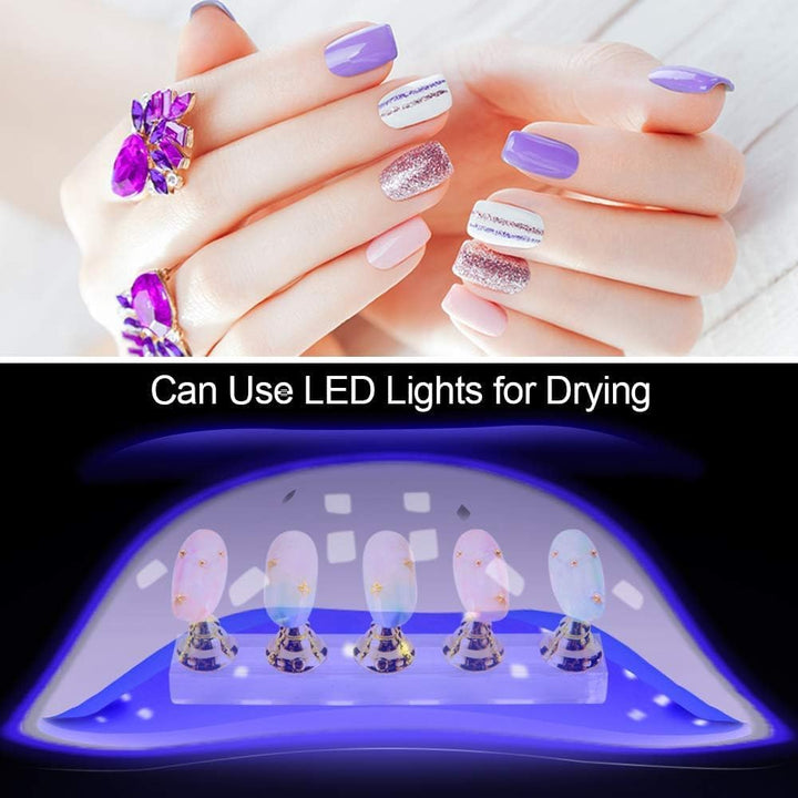 2 Set Acrylic Nail Art Holder Practice Display Stand with 102Pcs White Reusable Adhesive Putty, Magnetic Nail Art Tips Holders Training Fingernail DIY Display Stands(Gold and Silver) - Just Closeouts Canada Inc.