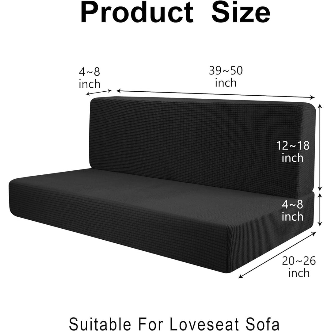 2 Set RV Dinette Cushions Covers - Stretch RV Dinette Camper Seat Covers - Washable Loveseat Sofa Slipcovers Protector for Camper Car Bench - 2 Backrest Cover & 2 Bench Cover (Black) - Just Closeouts Canada Inc.