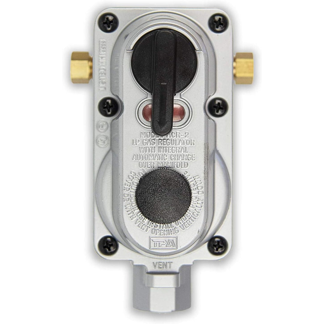 2-Stage Auto Changeover LP Propane Gas Regulator for RVs, Vans, Trailers, Silver - Just Closeouts Canada Inc.