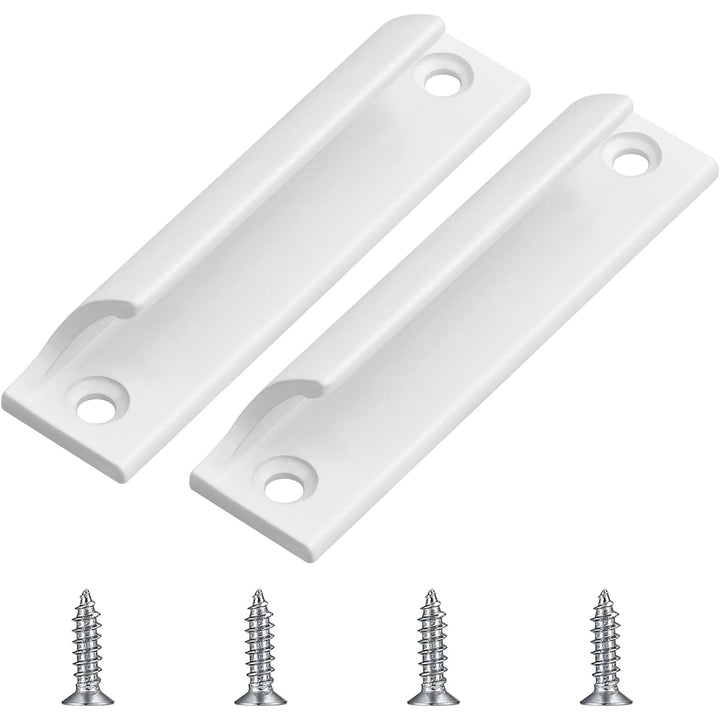 2 White Curved Aluminum Door Pull Handles, 9 cm - Just Closeouts Canada Inc.