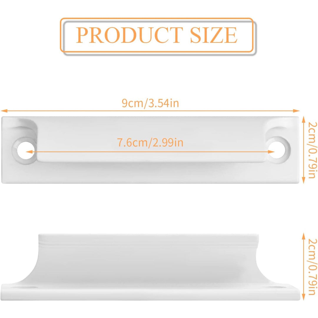 2 White Curved Aluminum Door Pull Handles, 9 cm - Just Closeouts Canada Inc.