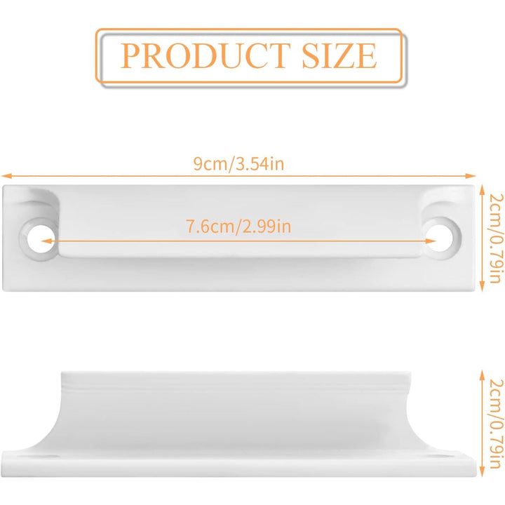 2 White Curved Aluminum Door Pull Handles, 9 cm - Just Closeouts Canada Inc.