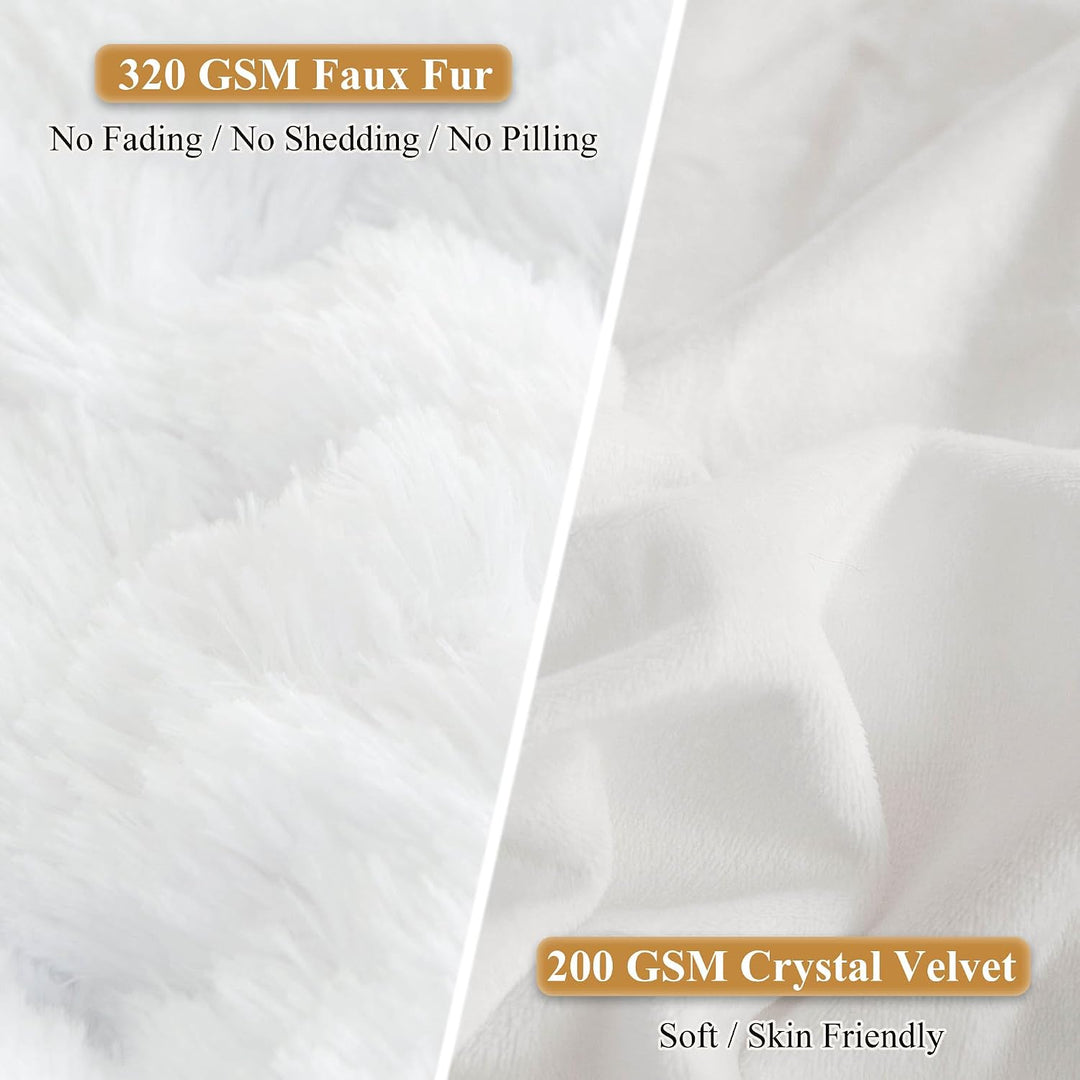 2 White Shaggy Faux Fur Throw Pillow Covers, 18 x 18 in - Just Closeouts Canada Inc.X002IINGIB