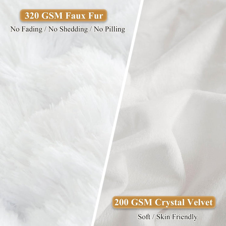 2 White Shaggy Faux Fur Throw Pillow Covers, 18 x 18 in - Just Closeouts Canada Inc.X002IINGIB