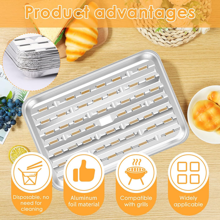 20 Disposable Perforated Aluminum Grill Pans, 9 × 13 in - Just Closeouts Canada Inc.