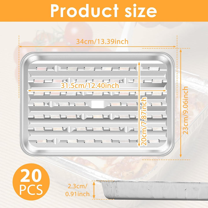 20 Disposable Perforated Aluminum Grill Pans, 9 × 13 in - Just Closeouts Canada Inc.