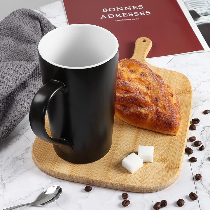 20 OZ Coffee Mug, Simple Large Tall Ceramic Cup, Harebe Smooth Ceramic Tea Cup for Office and Home, The Best Gift for Your Father, Husband and Friends, Big Capacity with Handle, Black - Just Closeouts Canada Inc.X002VPF01R