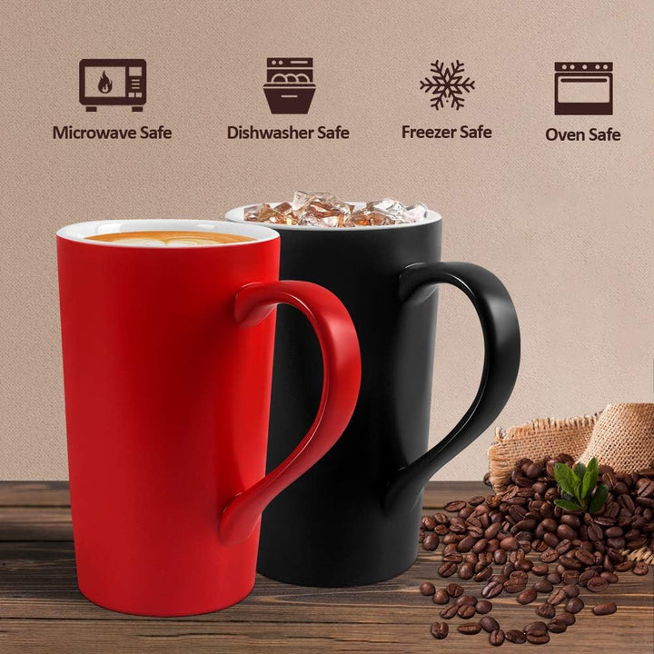20 OZ Coffee Mug, Simple Large Tall Ceramic Cup, Harebe Smooth Ceramic Tea Cup for Office and Home, The Best Gift for Your Father, Husband and Friends, Big Capacity with Handle, Black - Just Closeouts Canada Inc.X002VPF01R