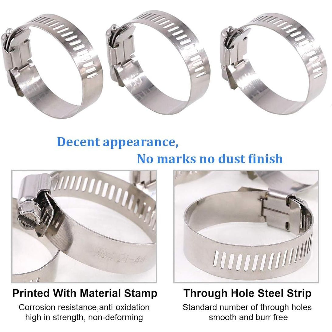20-Pack 304 Stainless Steel Hose Clamps, 21–44 mm - Just Closeouts Canada Inc.X001X5Z377