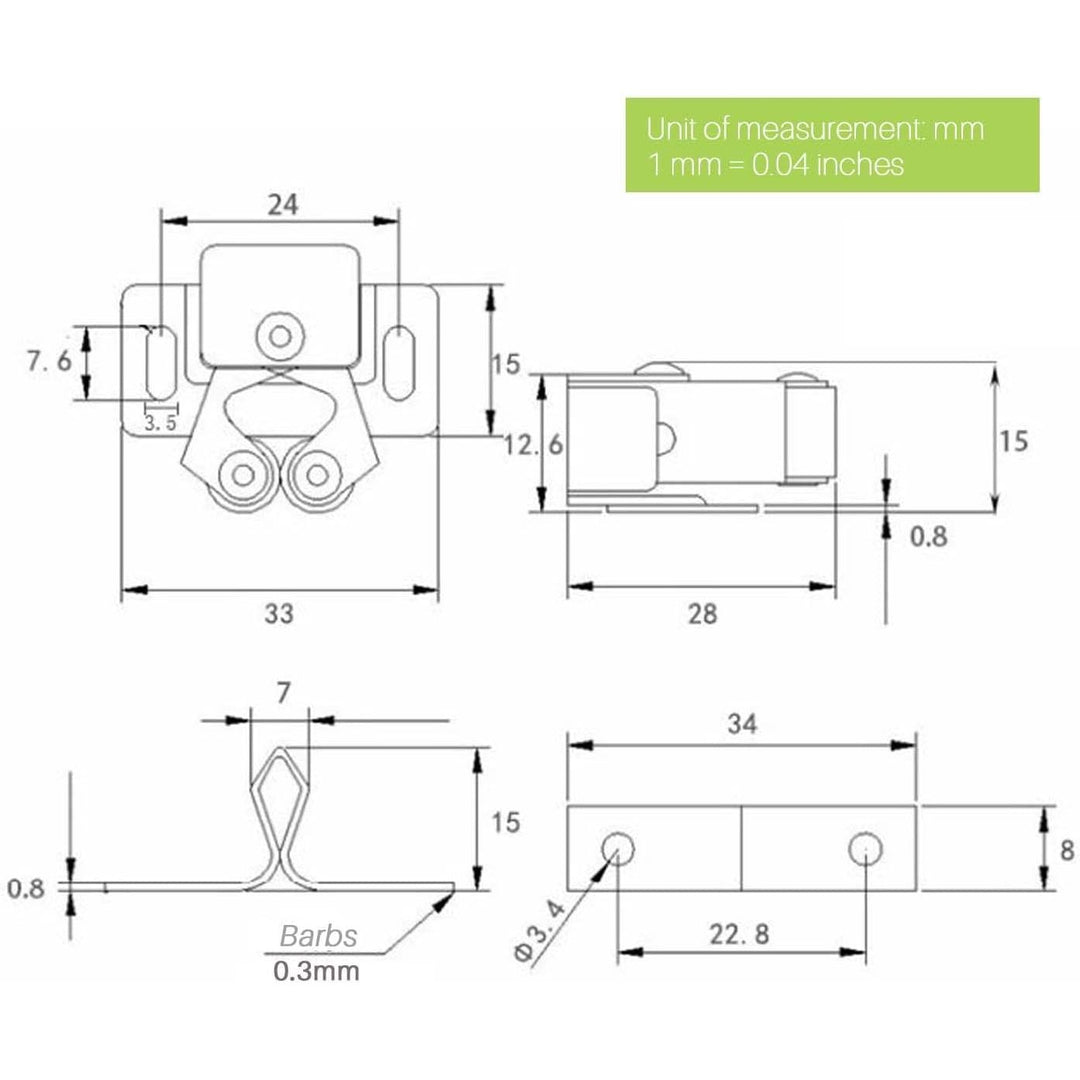 20 Pack Double Roller Catch Cabinet Latches with Spear Strike for Cupboard Closet Door,Bronze Tone Cabinet Latches and Catches - Just Closeouts Canada Inc.
