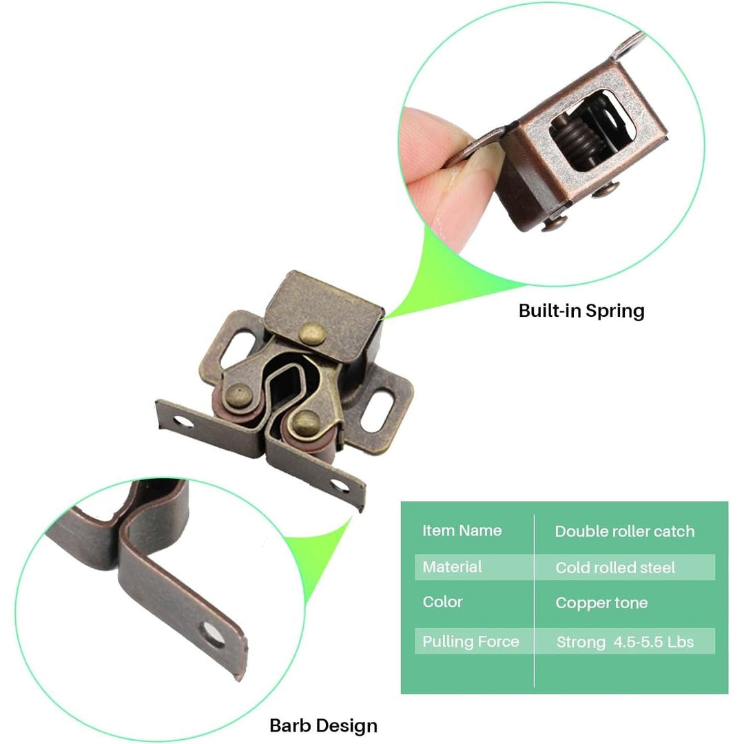 20 Pack Double Roller Catch Cabinet Latches with Spear Strike for Cupboard Closet Door,Bronze Tone Cabinet Latches and Catches - Just Closeouts Canada Inc.
