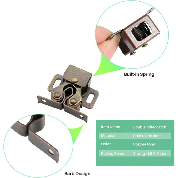 20 Pack Double Roller Catch Cabinet Latches with Spear Strike for Cupboard Closet Door,Bronze Tone Cabinet Latches and Catches - Just Closeouts Canada Inc.