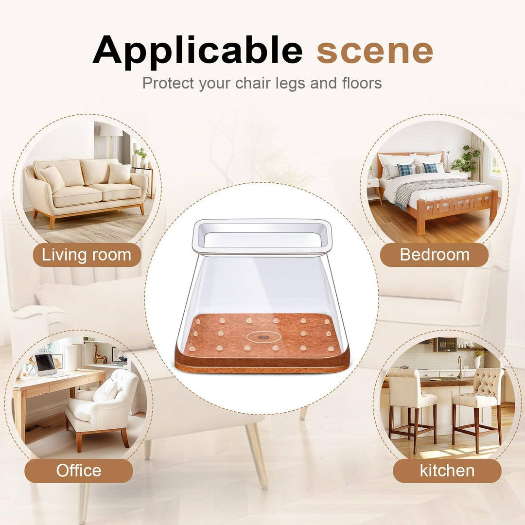 20-Piece Clear Rectangular Chair Leg Protectors, Large - Just Closeouts Canada Inc.X004P6UGS7