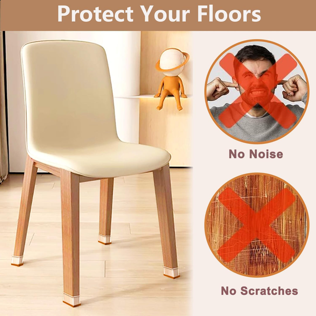 20-Piece Clear Rectangular Chair Leg Protectors, Large - Just Closeouts Canada Inc.X004P6UGS7