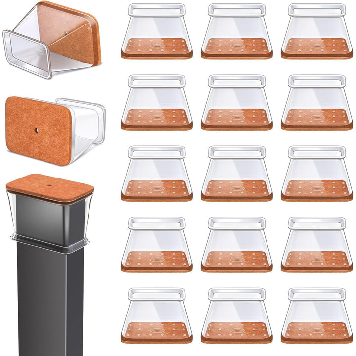 20-Piece Clear Rectangular Chair Leg Protectors, Large - Just Closeouts Canada Inc.X004P6UGS7