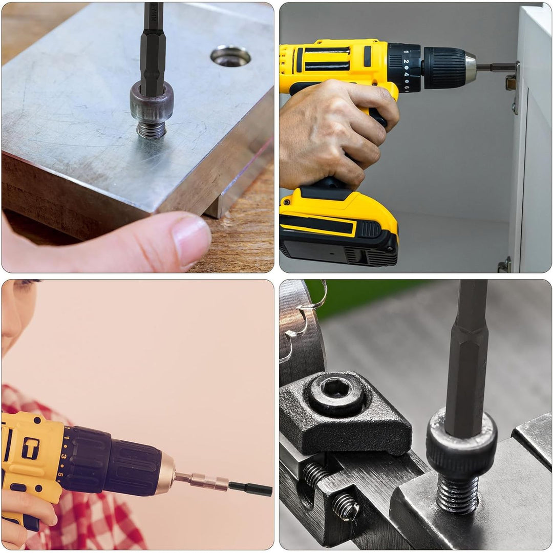 20 Piece Hex Head Allen Wrench Drill Bit Set (10pc SAE & 10pc Metric),Made from Premium S2 Steel Hex Bits 2.3inch Long Screwdriver Bit Set with for Drill bit Tools - Just Closeouts Canada Inc.