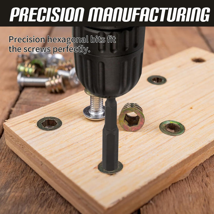 20 Piece Hex Head Allen Wrench Drill Bit Set (10pc SAE & 10pc Metric),Made from Premium S2 Steel Hex Bits 2.3inch Long Screwdriver Bit Set with for Drill bit Tools - Just Closeouts Canada Inc.