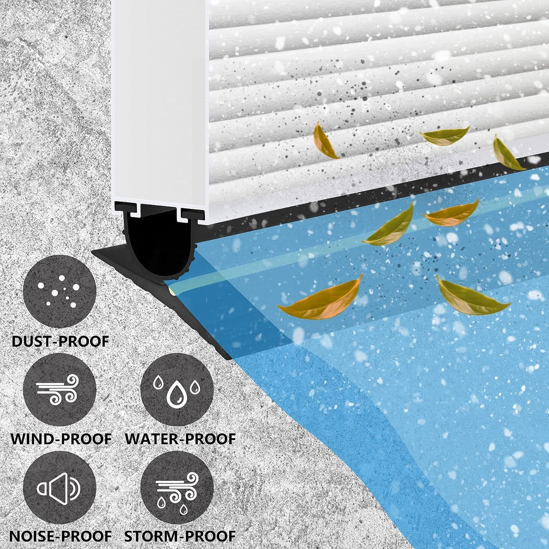 20FT Garage Door Bottom Threshold Seal Strip with 300ml Black Adhesives/Sealants, Universal Rubber DIY Bottom Floor Threshold Seal, Weatherproofing Weather Stripping Replacement (Black) - Just Closeouts Canada Inc.