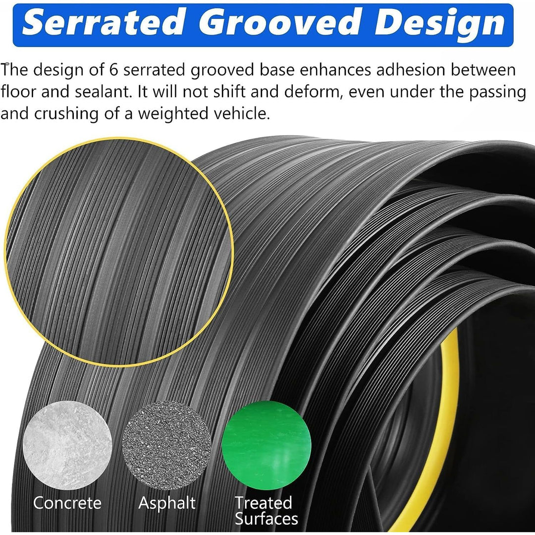 20FT Garage Door Bottom Threshold Seal Strip with 300ml Black Adhesives/Sealants, Universal Rubber DIY Bottom Floor Threshold Seal, Weatherproofing Weather Stripping Replacement (Black) - Just Closeouts Canada Inc.