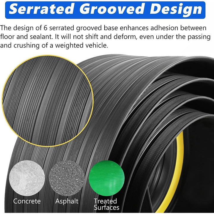 20FT Garage Door Bottom Threshold Seal Strip with 300ml Black Adhesives/Sealants, Universal Rubber DIY Bottom Floor Threshold Seal, Weatherproofing Weather Stripping Replacement (Black) - Just Closeouts Canada Inc.