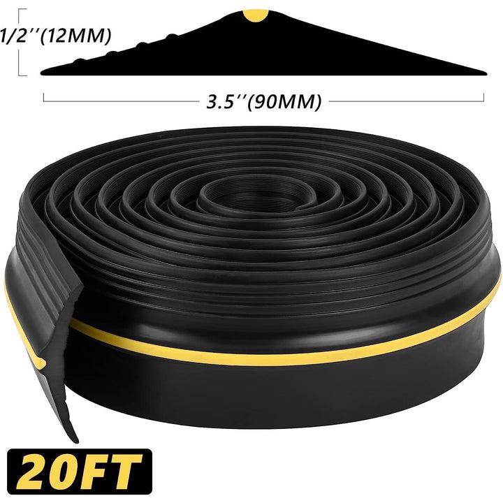 20FT Garage Door Bottom Threshold Seal Strip with 300ml Black Adhesives/Sealants, Universal Rubber DIY Bottom Floor Threshold Seal, Weatherproofing Weather Stripping Replacement (Black) - Just Closeouts Canada Inc.