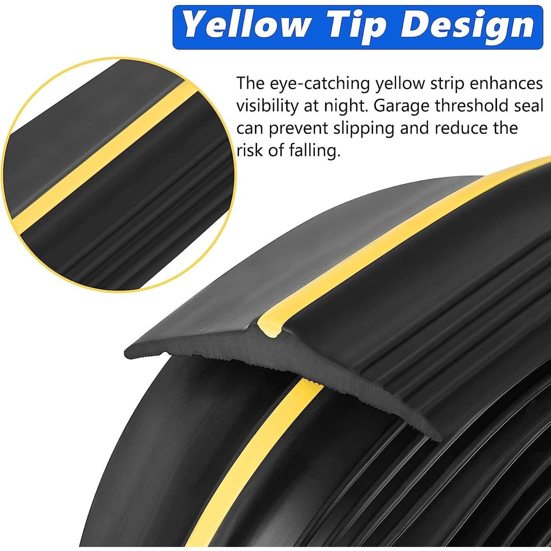 20FT Garage Door Bottom Threshold Seal Strip with 300ml Black Adhesives/Sealants, Universal Rubber DIY Bottom Floor Threshold Seal, Weatherproofing Weather Stripping Replacement (Black) - Just Closeouts Canada Inc.