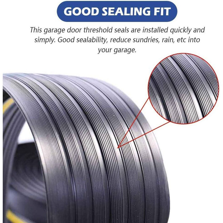 20Ft/6M Universal Garage Threshold Seal Strip, Garage Door Bottom Weatherproof Strip Rubber DIY Weather Stripping Replacement, Not Include Adhesive (Black) - Just Closeouts Canada Inc.