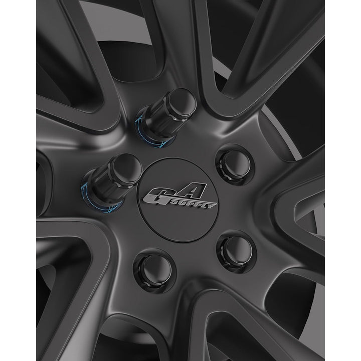 20pcs Black 12x1.5 Lug Nuts, Closed End Acorn Spline Tuner Lug Nuts 1.38" Tall Conical/Cone Seat for Aftermarket Wheels, Pack of 20+1 Socket Key - Just Closeouts Canada Inc.B08KXW3PG7