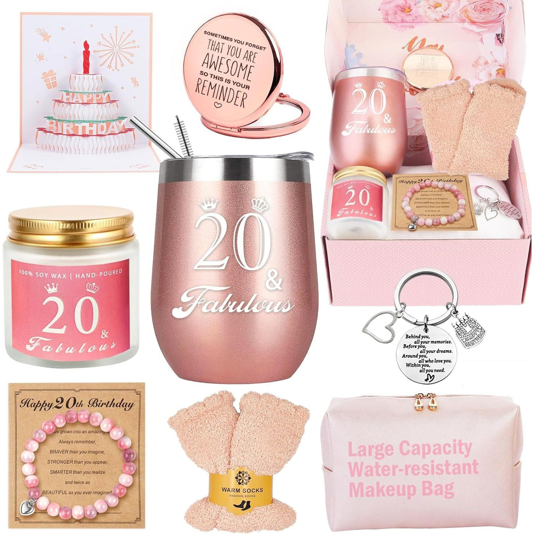 20th Birthday Gifts For Girls, 20 Year Old Girl Birthday Gifts, Happy 20th Birthday Basket Gifts Box for Best Friends Female Daughter Sister Her Girlfriend Coworker Bestie Women Birthday Unique - Just Closeouts Canada Inc.X0041K3NQT