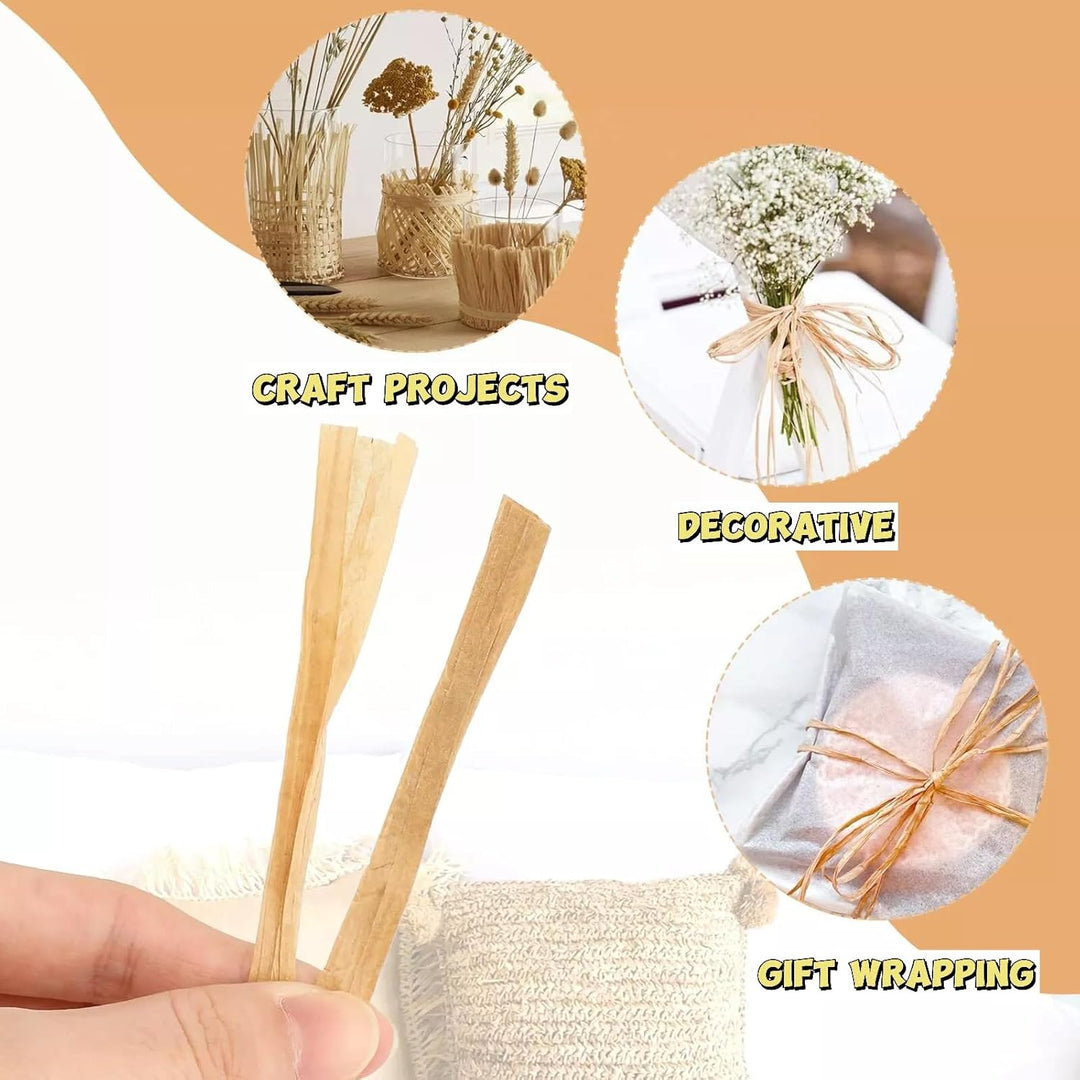 218 Yards Raffia Ribbon for Gift Wrapping Easter Raffia Paper Craft Ribbon for Gift Birthday Packing Paper Natural Materials Natural Raffia Paper Raffia Ribbon - Just Closeouts Canada Inc.